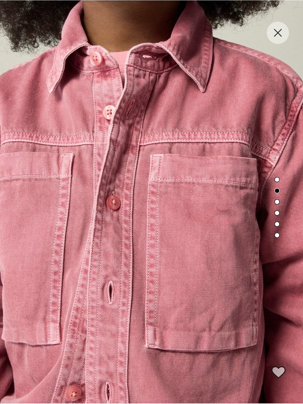 Crewcuts Pink Button-Down Shirt garment dyed denim unisex - Picture 2 of 7